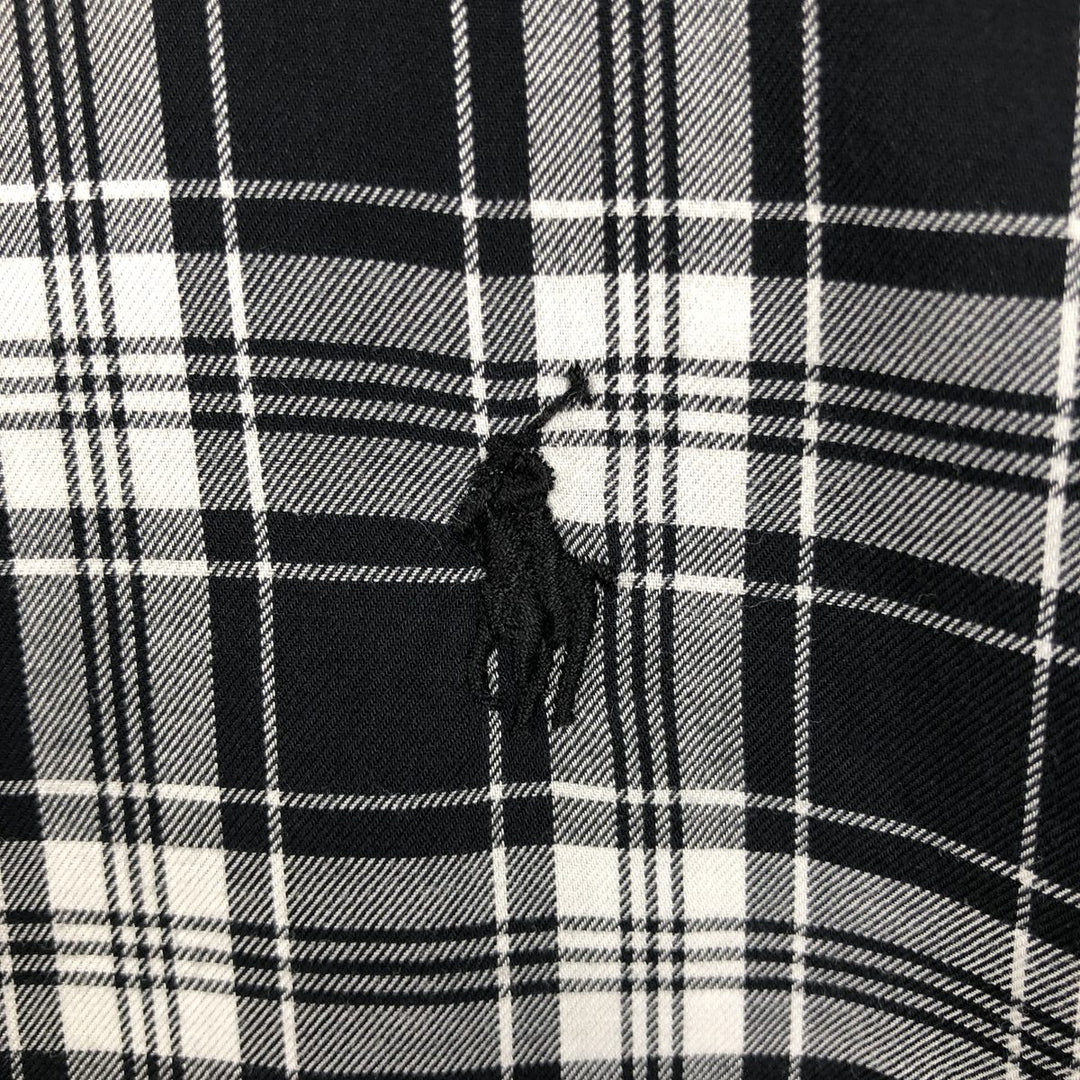 Ralph Lauren POLO RALPH LAUREN Wide Collar Long Sleeve Cotton Check Shirt, Men's Size XL (approx.) cotton black type Vintage Second Hand