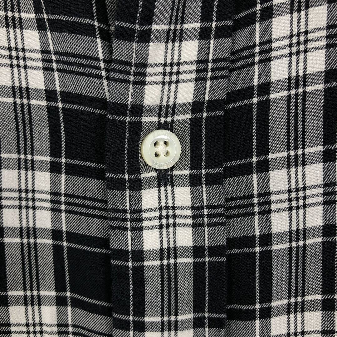 Ralph Lauren POLO RALPH LAUREN Wide Collar Long Sleeve Cotton Check Shirt, Men's Size XL (approx.) cotton black type Vintage Second Hand