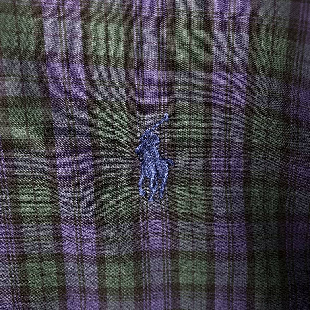 Ralph Lauren BLAKE Blackwatch Check Long-Sleeve Button-Down Check Shirt, Men's Size XXL (approx.) cotton green type Vintage Second Hand