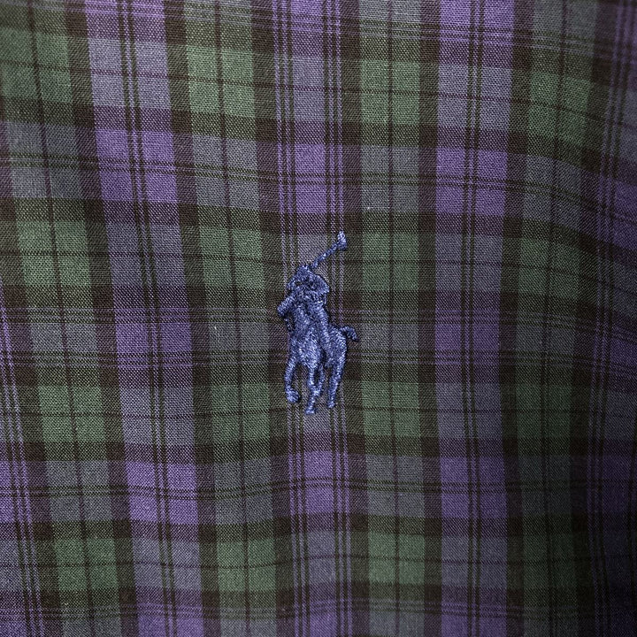 Ralph Lauren BLAKE Blackwatch Check Long-Sleeve Button-Down Check Shirt, Men's Size XXL (approx.) cotton green type Vintage Second Hand