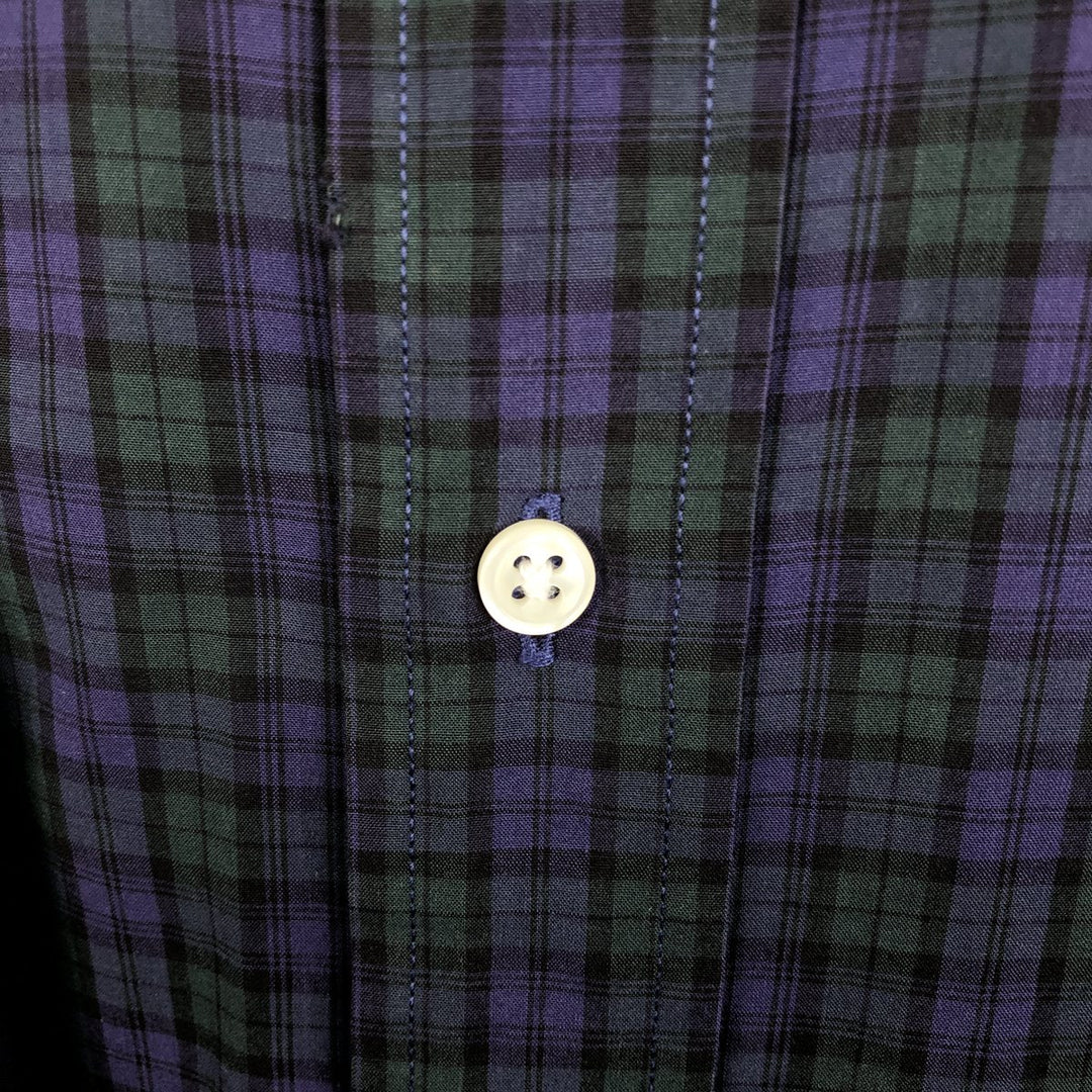 Ralph Lauren BLAKE Blackwatch Check Long-Sleeve Button-Down Check Shirt, Men's Size XXL (approx.) cotton green type Vintage Second Hand
