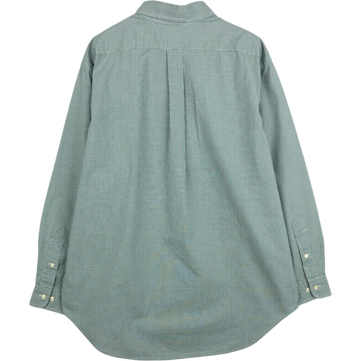 Ralph Lauren Classic Fit Long Sleeve Button Down Check Shirt Men's Size L cotton green type Vintage Second Hand
