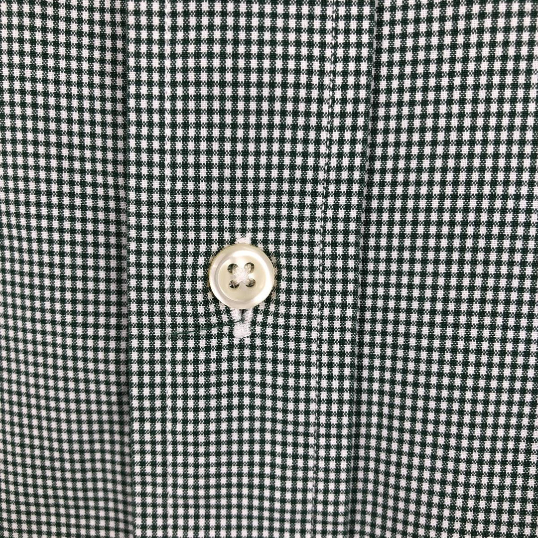 Ralph Lauren Classic Fit Long Sleeve Button Down Check Shirt Men's Size L cotton green type Vintage Second Hand