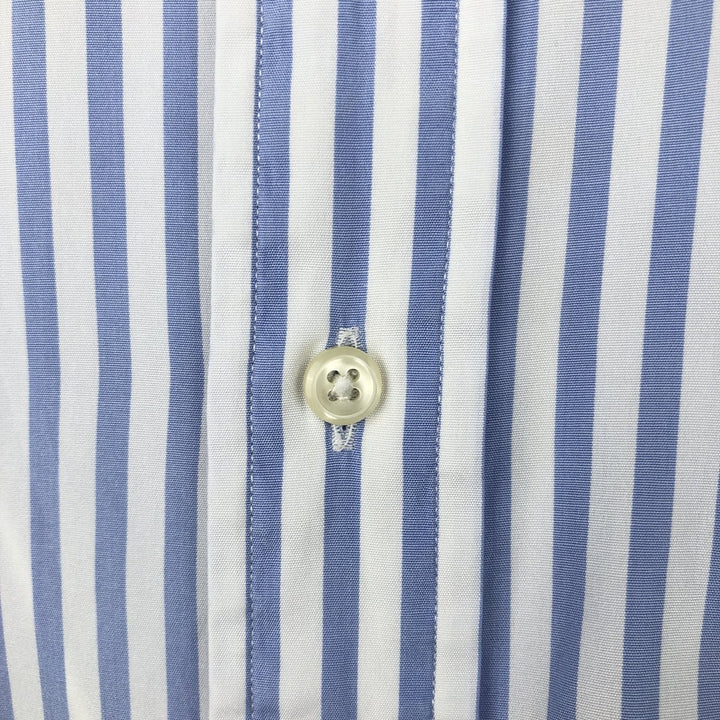 Ralph Lauren CURHAM Long-Sleeve Cotton Stripe Shirt, Men's Size XL (approx.) cotton Navy blue Vintage Second Hand