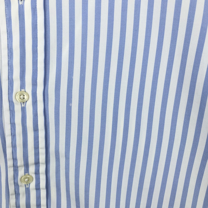 Ralph Lauren CURHAM Long-Sleeve Cotton Stripe Shirt, Men's Size XL (approx.) cotton Navy blue Vintage Second Hand