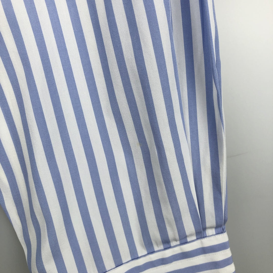 Ralph Lauren CURHAM Long-Sleeve Cotton Stripe Shirt, Men's Size XL (approx.) cotton Navy blue Vintage Second Hand
