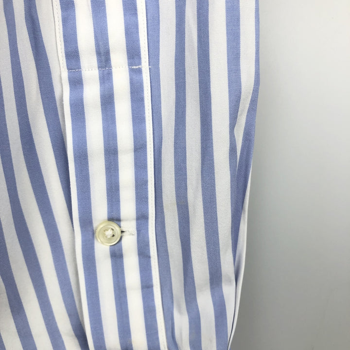 Ralph Lauren CURHAM Long-Sleeve Cotton Stripe Shirt, Men's Size XL (approx.) cotton Navy blue Vintage Second Hand