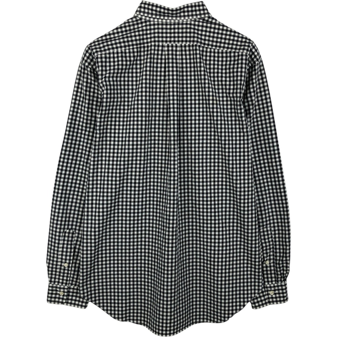 Ralph Lauren Classic Fit Gingham Check Long Sleeve Button-Down Check Shirt, Men's Size L cotton black type Vintage Second Hand