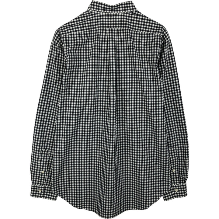 Ralph Lauren Classic Fit Gingham Check Long Sleeve Button-Down Check Shirt, Men's Size L cotton black type Vintage Second Hand