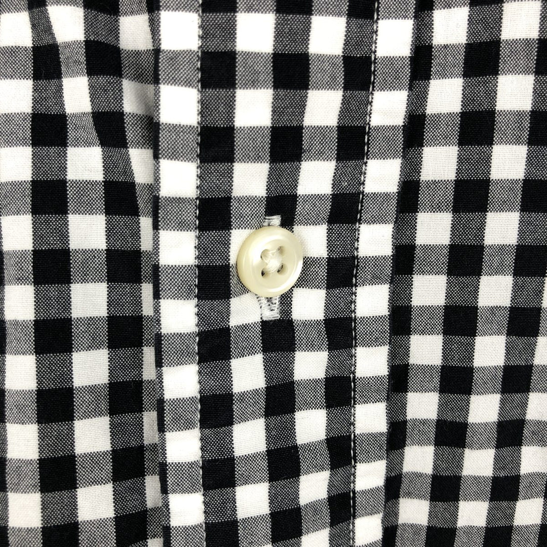 Ralph Lauren Classic Fit Gingham Check Long Sleeve Button-Down Check Shirt, Men's Size L cotton black type Vintage Second Hand