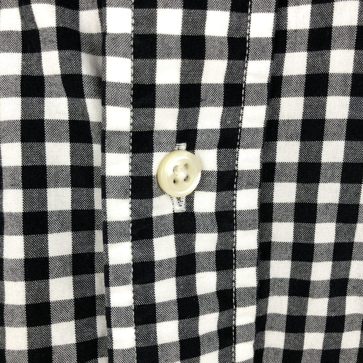 Ralph Lauren Classic Fit Gingham Check Long Sleeve Button-Down Check Shirt, Men's Size L cotton black type Vintage Second Hand