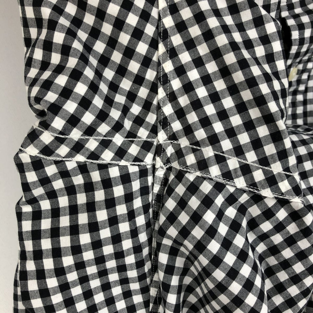 Ralph Lauren Classic Fit Gingham Check Long Sleeve Button-Down Check Shirt, Men's Size L cotton black type Vintage Second Hand