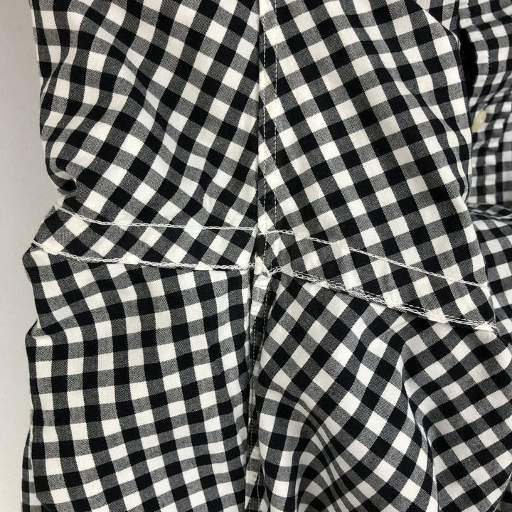 Ralph Lauren Classic Fit Gingham Check Long Sleeve Button-Down Check Shirt, Men's Size L cotton black type Vintage Second Hand