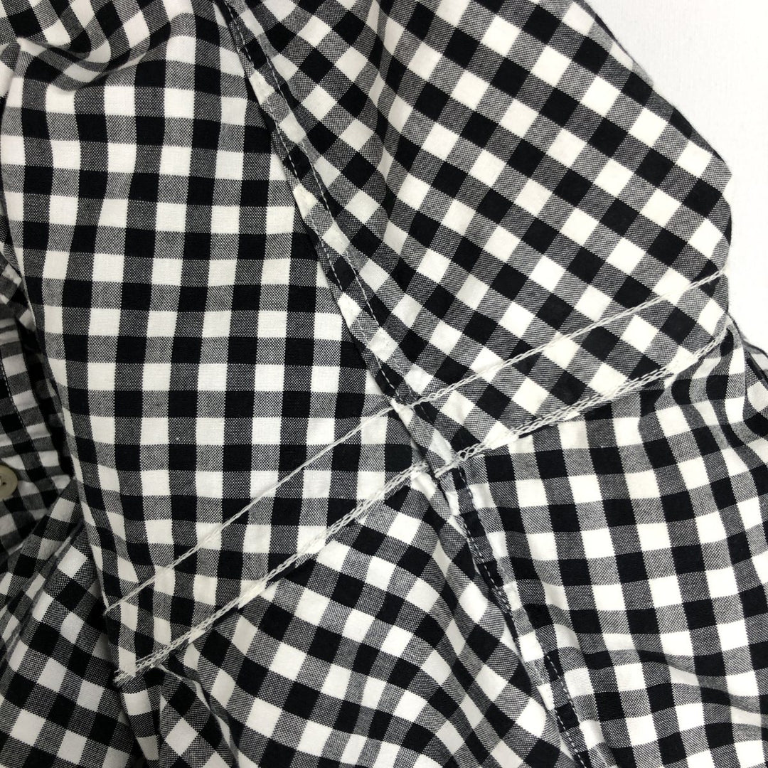 Ralph Lauren Classic Fit Gingham Check Long Sleeve Button-Down Check Shirt, Men's Size L cotton black type Vintage Second Hand