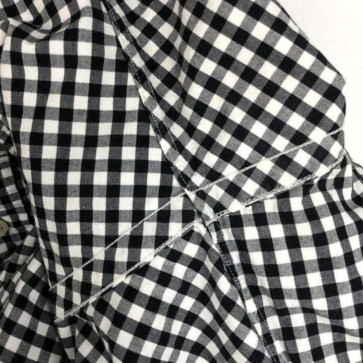 Ralph Lauren Classic Fit Gingham Check Long Sleeve Button-Down Check Shirt, Men's Size L cotton black type Vintage Second Hand