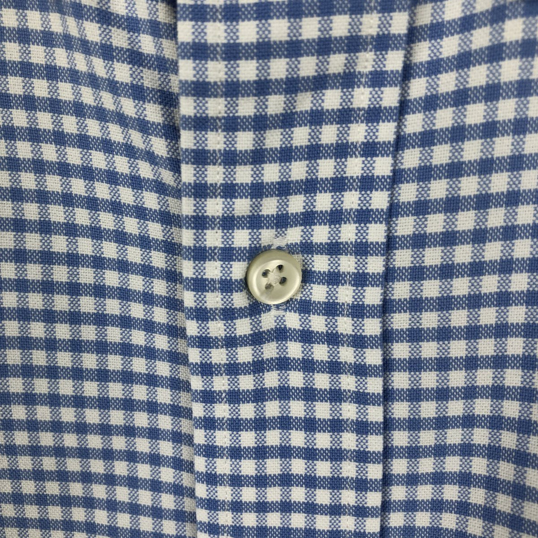 Ralph Lauren Classic Fit Gingham Check Long Sleeve Button-Down Check Shirt, Men's Size L cotton blue type Vintage Second Hand