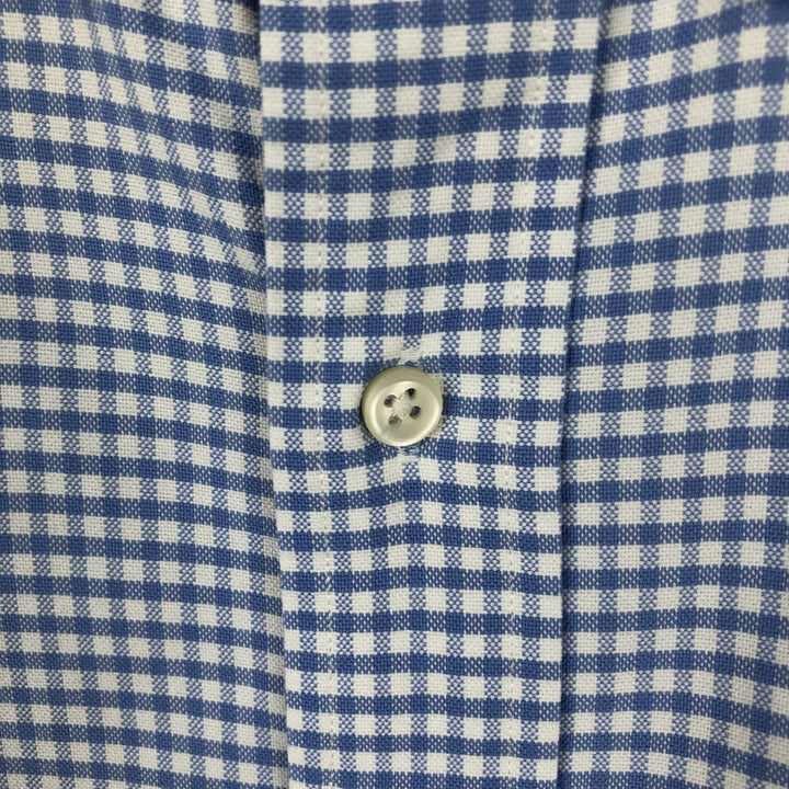 Ralph Lauren Classic Fit Gingham Check Long Sleeve Button-Down Check Shirt, Men's Size L cotton blue type Vintage Second Hand