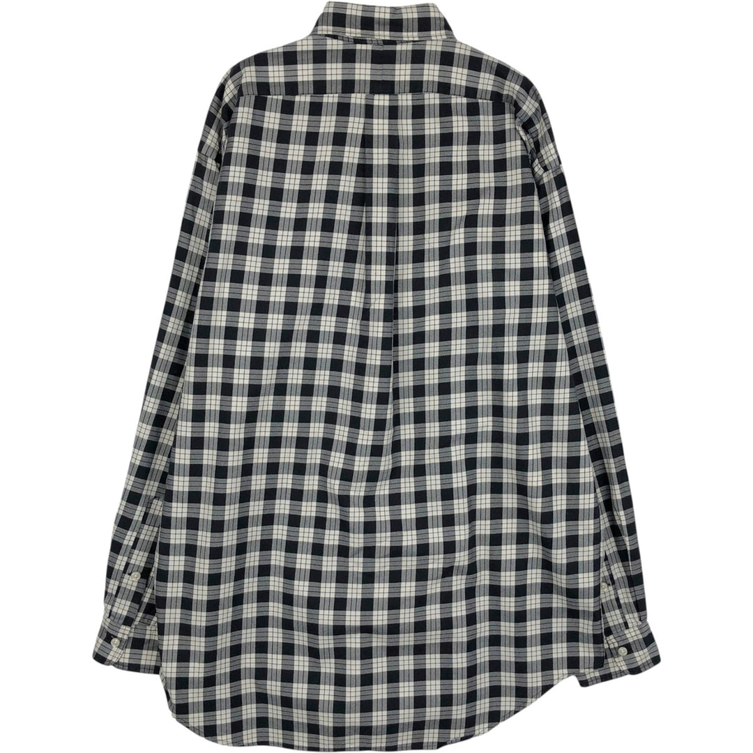 Ralph Lauren BLAIRE long sleeve button down check shirt, men's size M cotton black type Vintage Second Hand