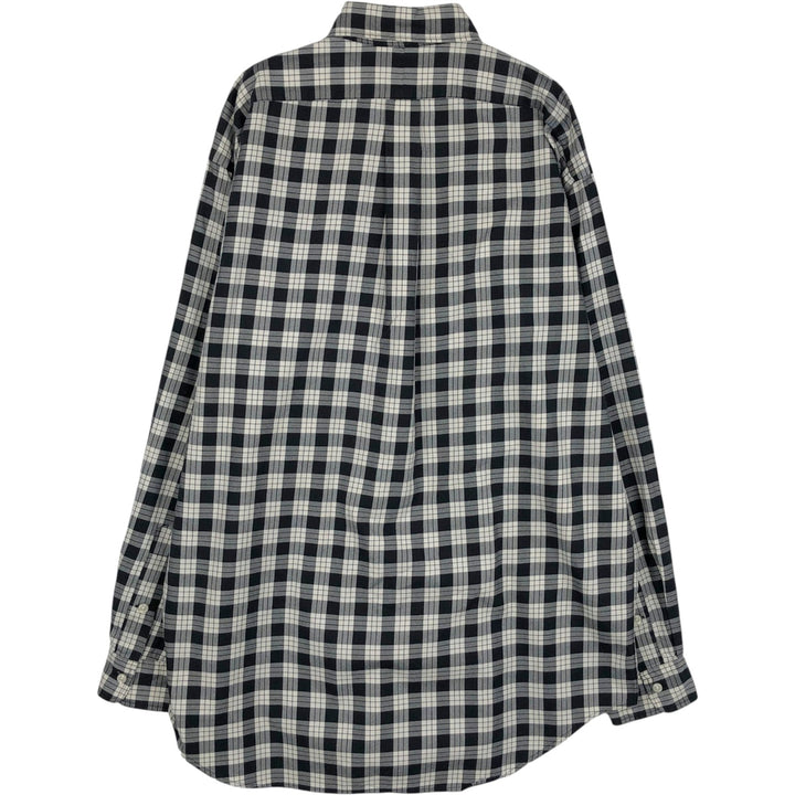 Ralph Lauren BLAIRE long sleeve button down check shirt, men's size M cotton black type Vintage Second Hand