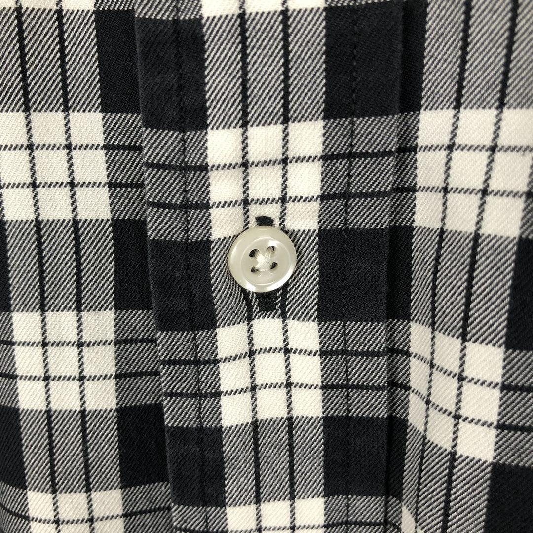 Ralph Lauren BLAIRE long sleeve button down check shirt, men's size M cotton black type Vintage Second Hand