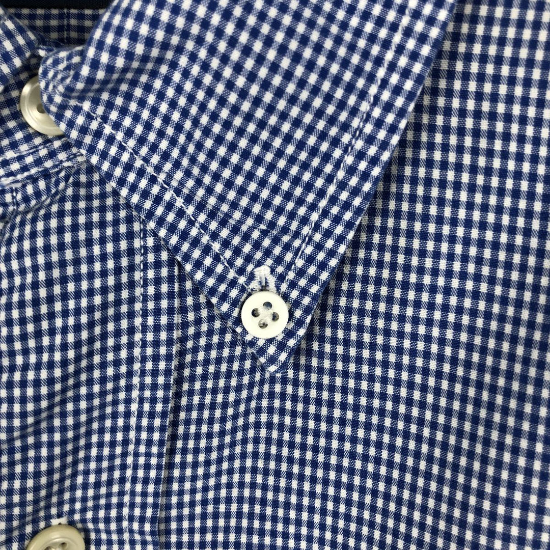 Ralph Lauren BLAIRE Gingham Check Long-Sleeve Button-Down Check Shirt, Men's Size L (approx.) cotton blue type Vintage Second Hand