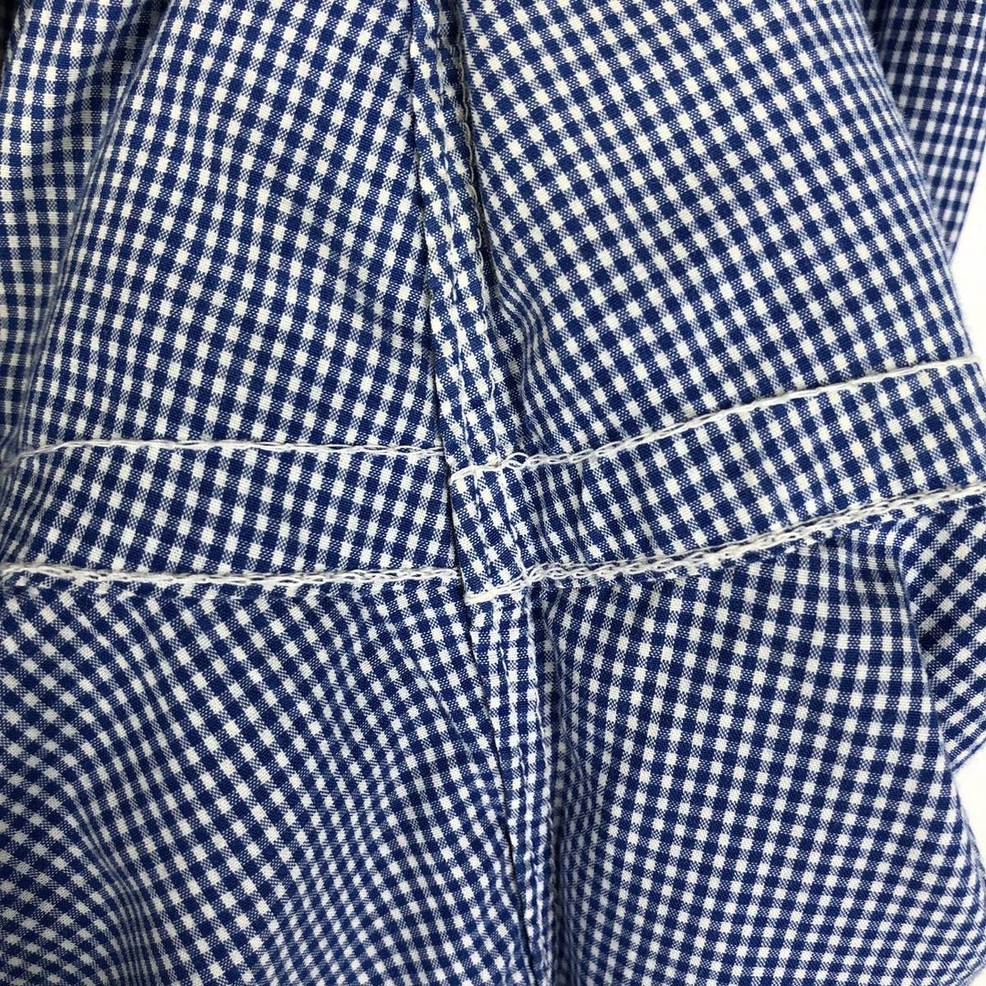 Ralph Lauren BLAIRE Gingham Check Long-Sleeve Button-Down Check Shirt, Men's Size L (approx.) cotton blue type Vintage Second Hand