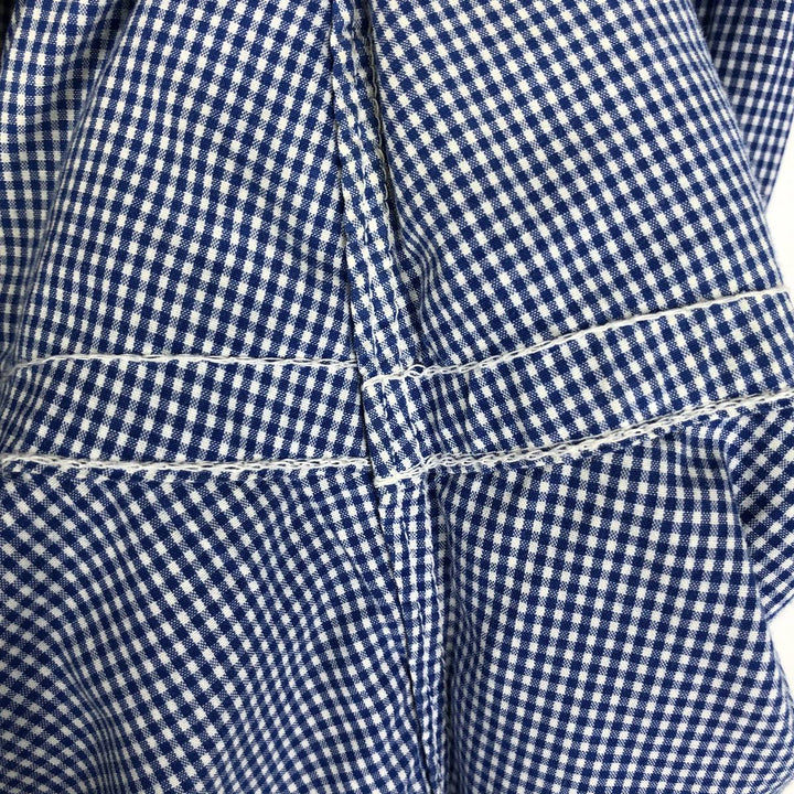 Ralph Lauren BLAIRE Gingham Check Long-Sleeve Button-Down Check Shirt, Men's Size L (approx.) cotton blue type Vintage Second Hand