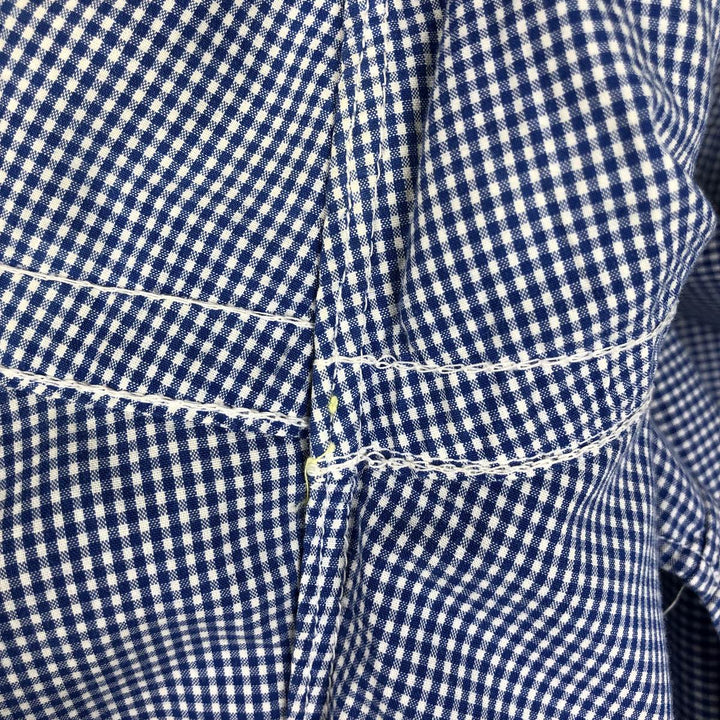 Ralph Lauren BLAIRE Gingham Check Long-Sleeve Button-Down Check Shirt, Men's Size L (approx.) cotton blue type Vintage Second Hand
