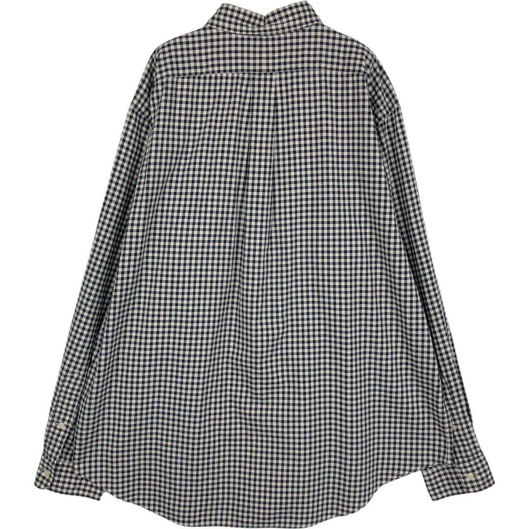 Ralph Lauren Classic Fit Gingham Check Long Sleeve Button-Down Check Shirt, Men's Size XL cotton black type Vintage Second Hand