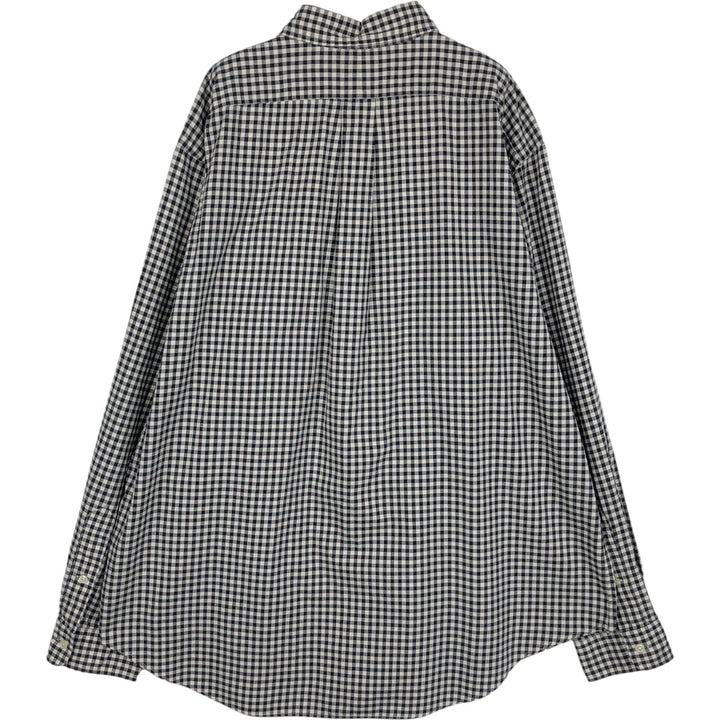 Ralph Lauren Classic Fit Gingham Check Long Sleeve Button-Down Check Shirt, Men's Size XL cotton black type Vintage Second Hand