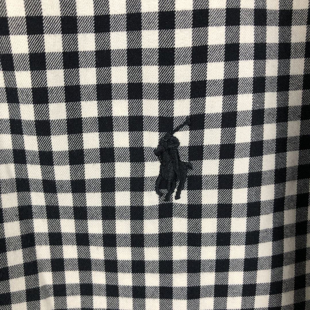 Ralph Lauren Classic Fit Gingham Check Long Sleeve Button-Down Check Shirt, Men's Size XL cotton black type Vintage Second Hand