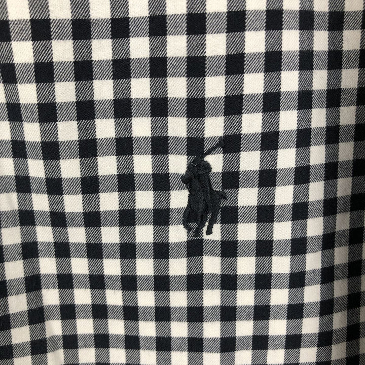 Ralph Lauren Classic Fit Gingham Check Long Sleeve Button-Down Check Shirt, Men's Size XL cotton black type Vintage Second Hand