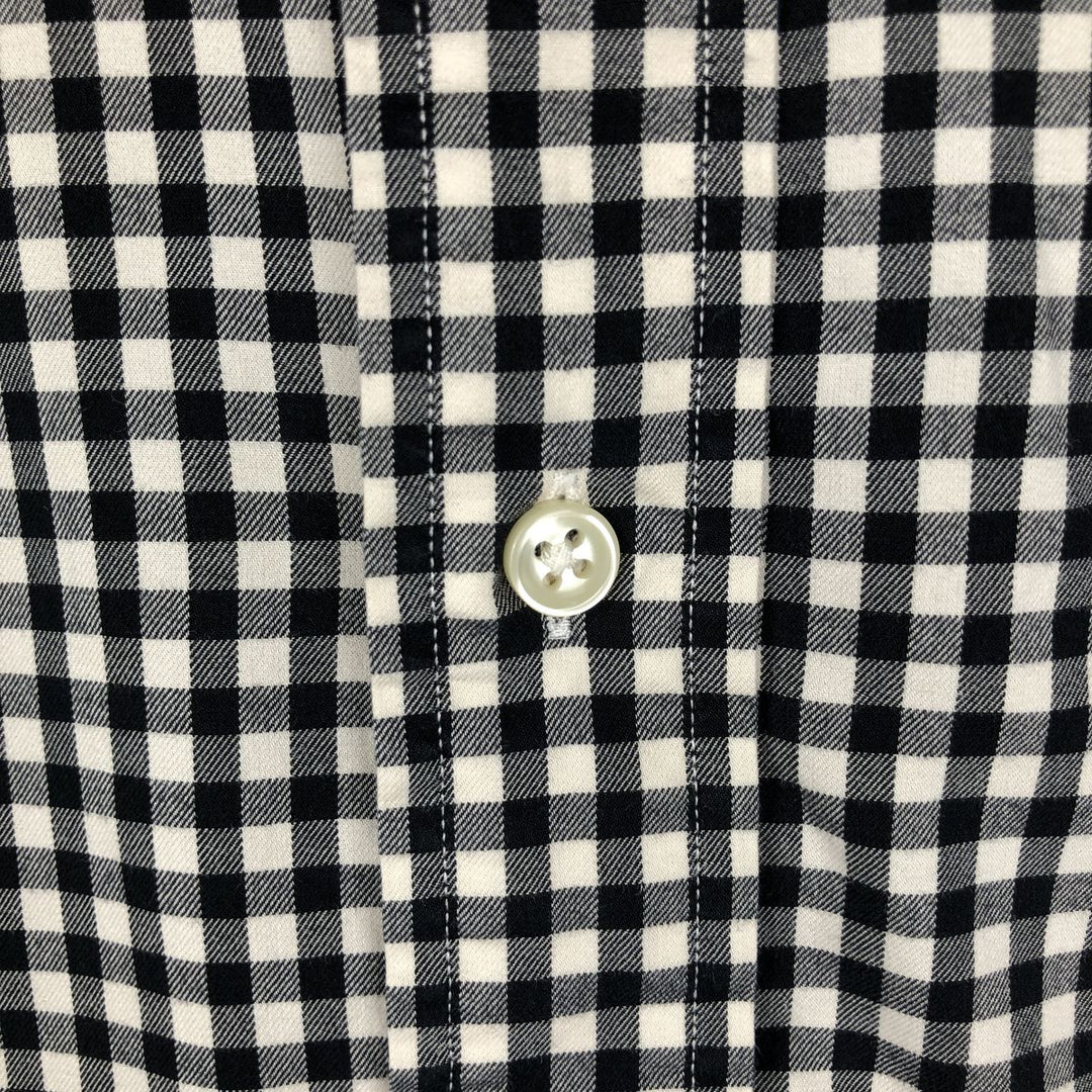 Ralph Lauren Classic Fit Gingham Check Long Sleeve Button-Down Check Shirt, Men's Size XL cotton black type Vintage Second Hand