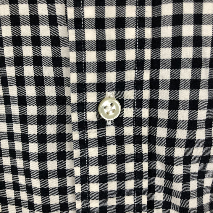 Ralph Lauren Classic Fit Gingham Check Long Sleeve Button-Down Check Shirt, Men's Size XL cotton black type Vintage Second Hand