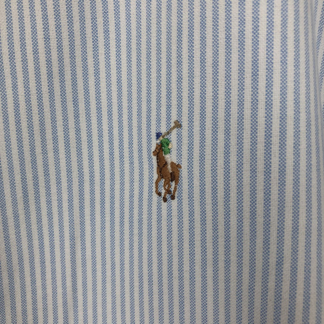 Ralph Lauren Classic Fit Long Sleeve Button Down Striped Shirt Men's M cotton Blue type light blue Vintage Second Hand
