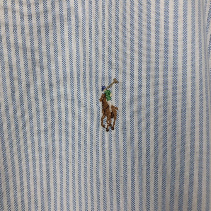 Ralph Lauren Classic Fit Long Sleeve Button Down Striped Shirt Men's M cotton Blue type light blue Vintage Second Hand