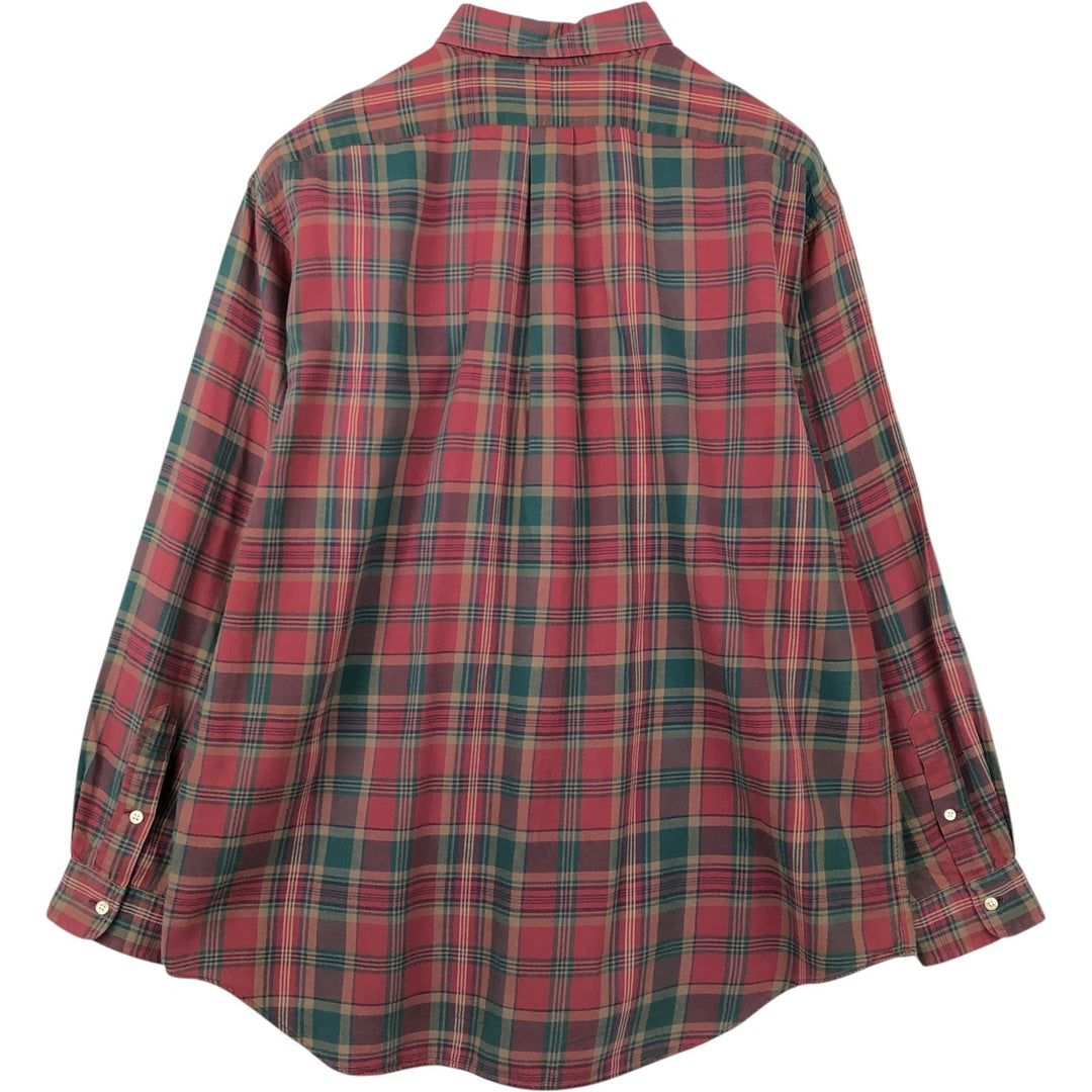 Ralph Lauren long sleeve button down check shirt, men's XL size cotton red type Vintage Second Hand