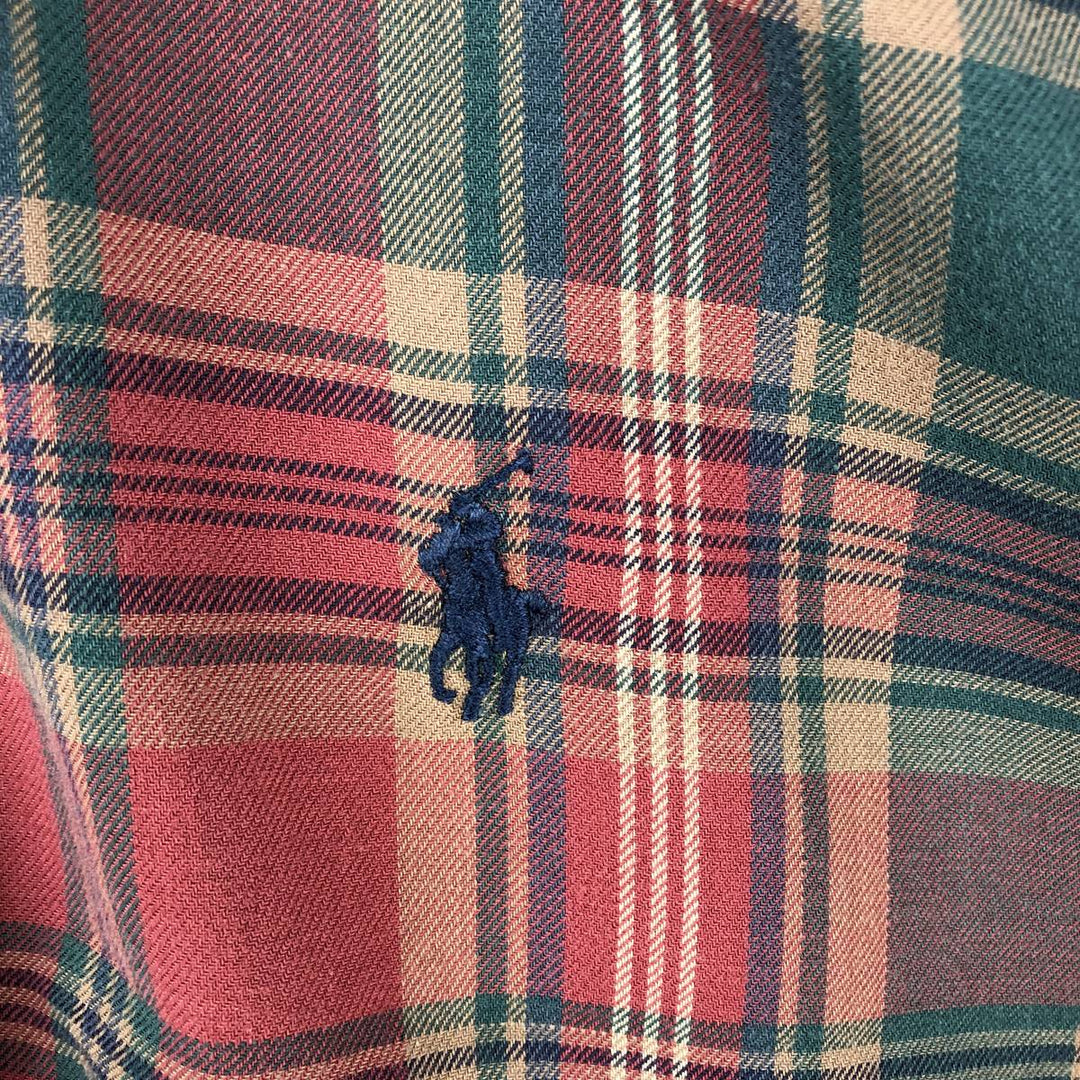 Ralph Lauren long sleeve button down check shirt, men's XL size cotton red type Vintage Second Hand