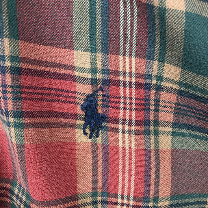 Ralph Lauren long sleeve button down check shirt, men's XL size cotton red type Vintage Second Hand
