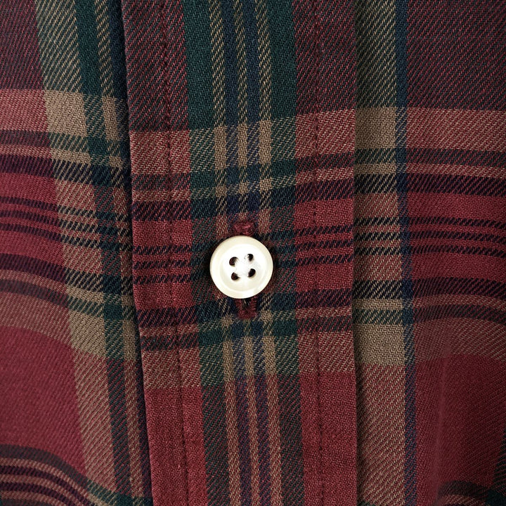 Ralph Lauren long sleeve button down check shirt, men's XL size cotton red type Vintage Second Hand