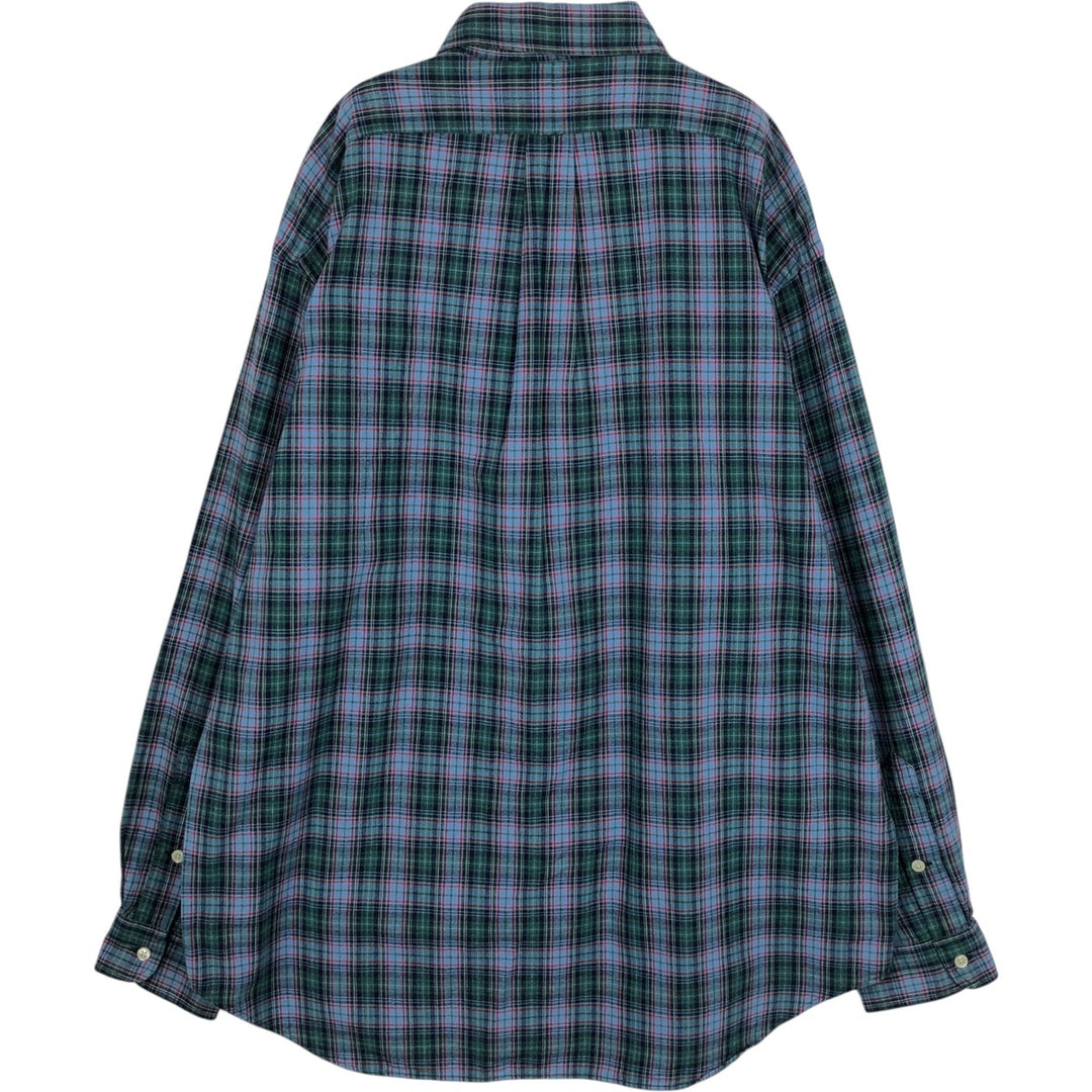 Ralph Lauren BLAKE long sleeve button down check shirt, men's size L cotton blue type Vintage Second Hand
