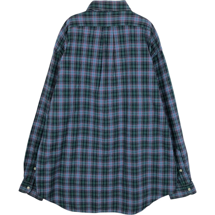 Ralph Lauren BLAKE long sleeve button down check shirt, men's size L cotton blue type Vintage Second Hand