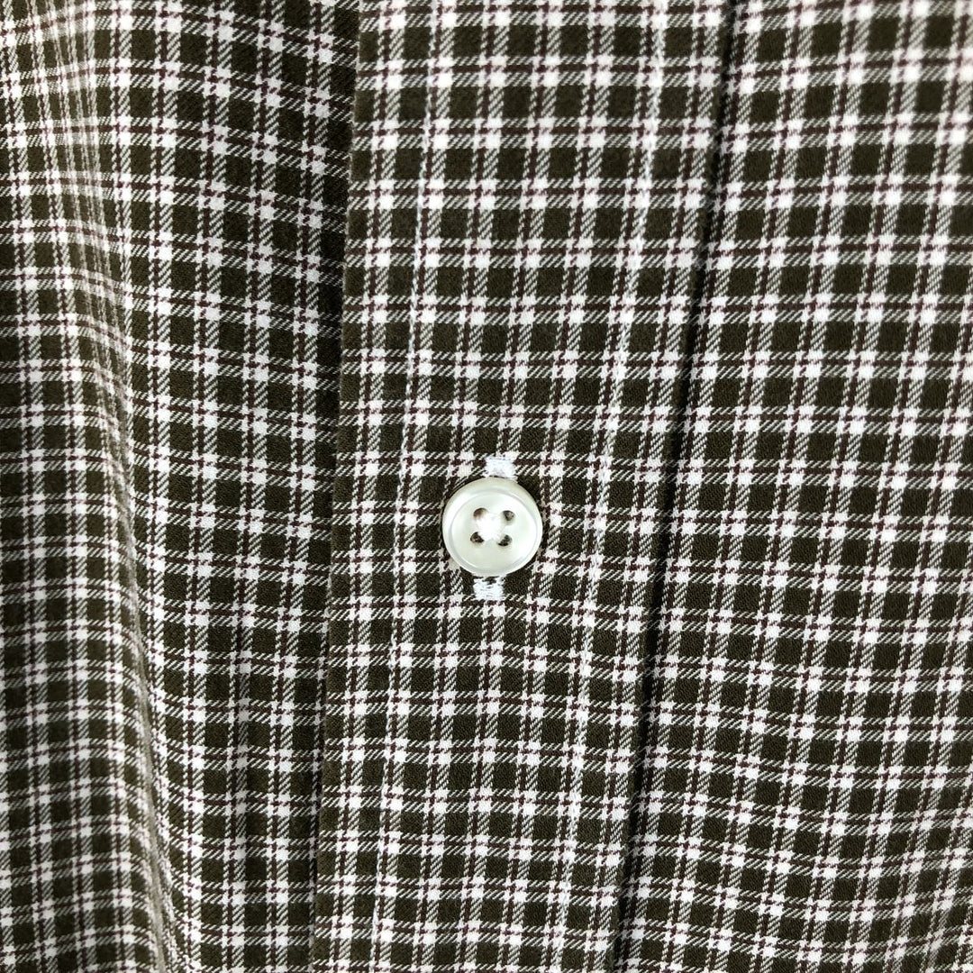 Ralph Lauren Classic Fit Long Sleeve Button Down Check Shirt Men's XL cotton Khaki type beige Vintage Second Hand