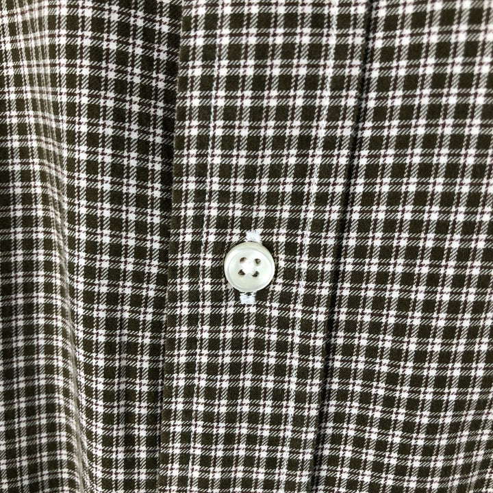 Ralph Lauren Classic Fit Long Sleeve Button Down Check Shirt Men's XL cotton Khaki type beige Vintage Second Hand