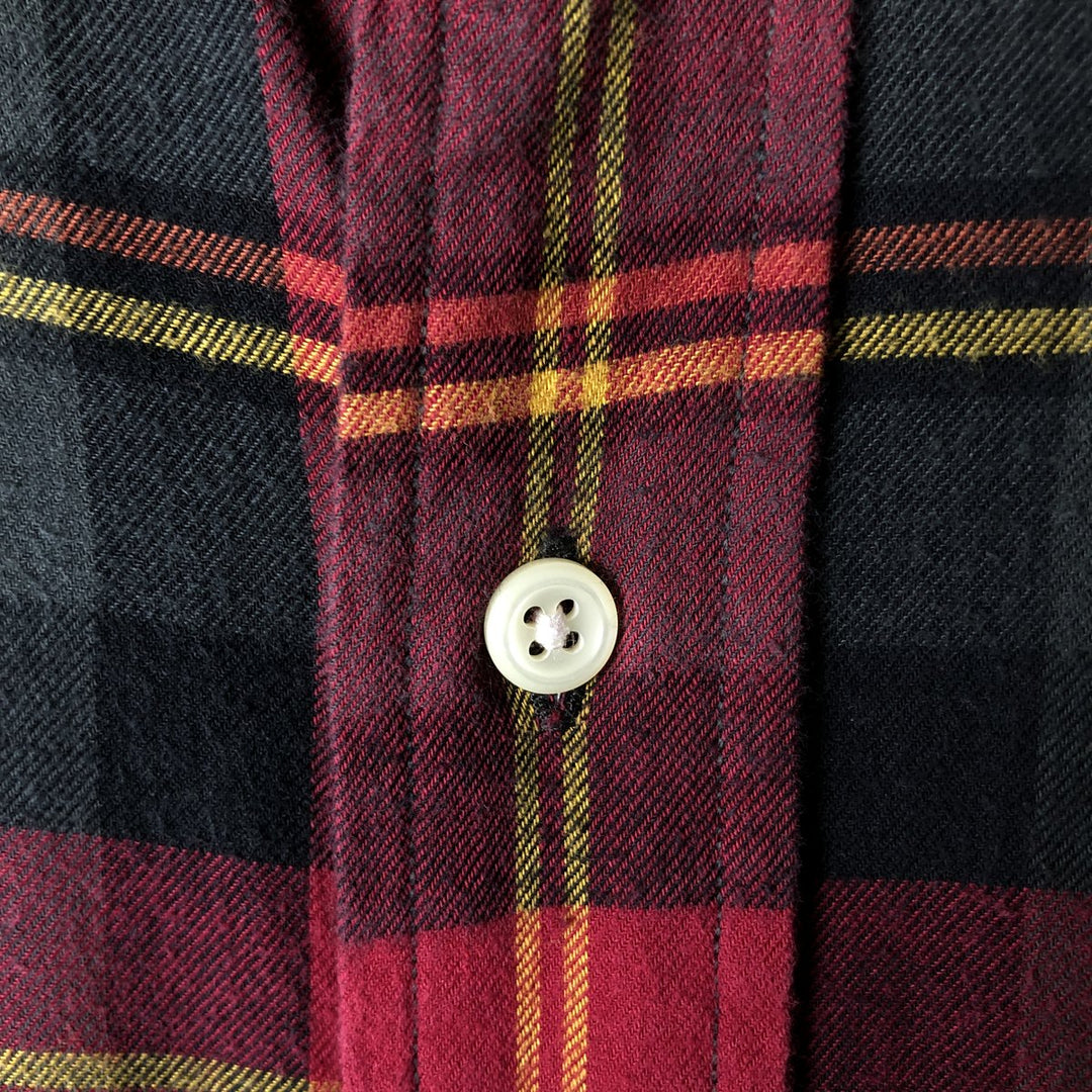Ralph Lauren POLO by Ralph Lauren long sleeve cotton check shirt, men's XL size cotton red type Vintage Second Hand