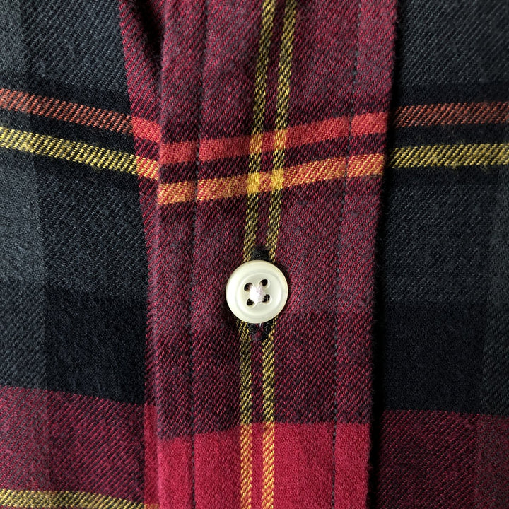 Ralph Lauren POLO by Ralph Lauren long sleeve cotton check shirt, men's XL size cotton red type Vintage Second Hand