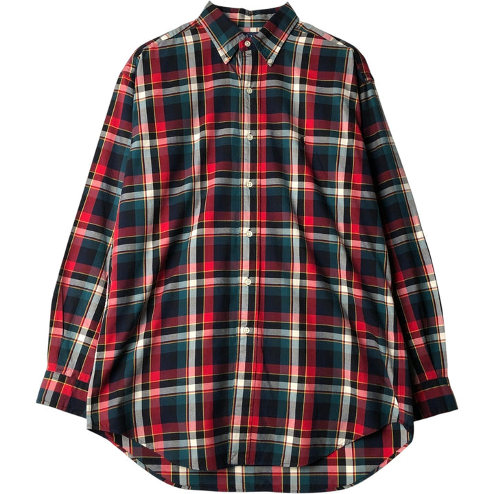 Ralph Lauren BLAKE long sleeve button down check shirt, men's size M cotton navy blue type Vintage Second Hand