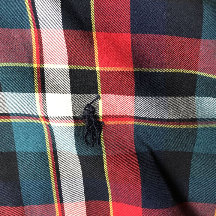 Ralph Lauren BLAKE long sleeve button down check shirt, men's size M cotton navy blue type Vintage Second Hand