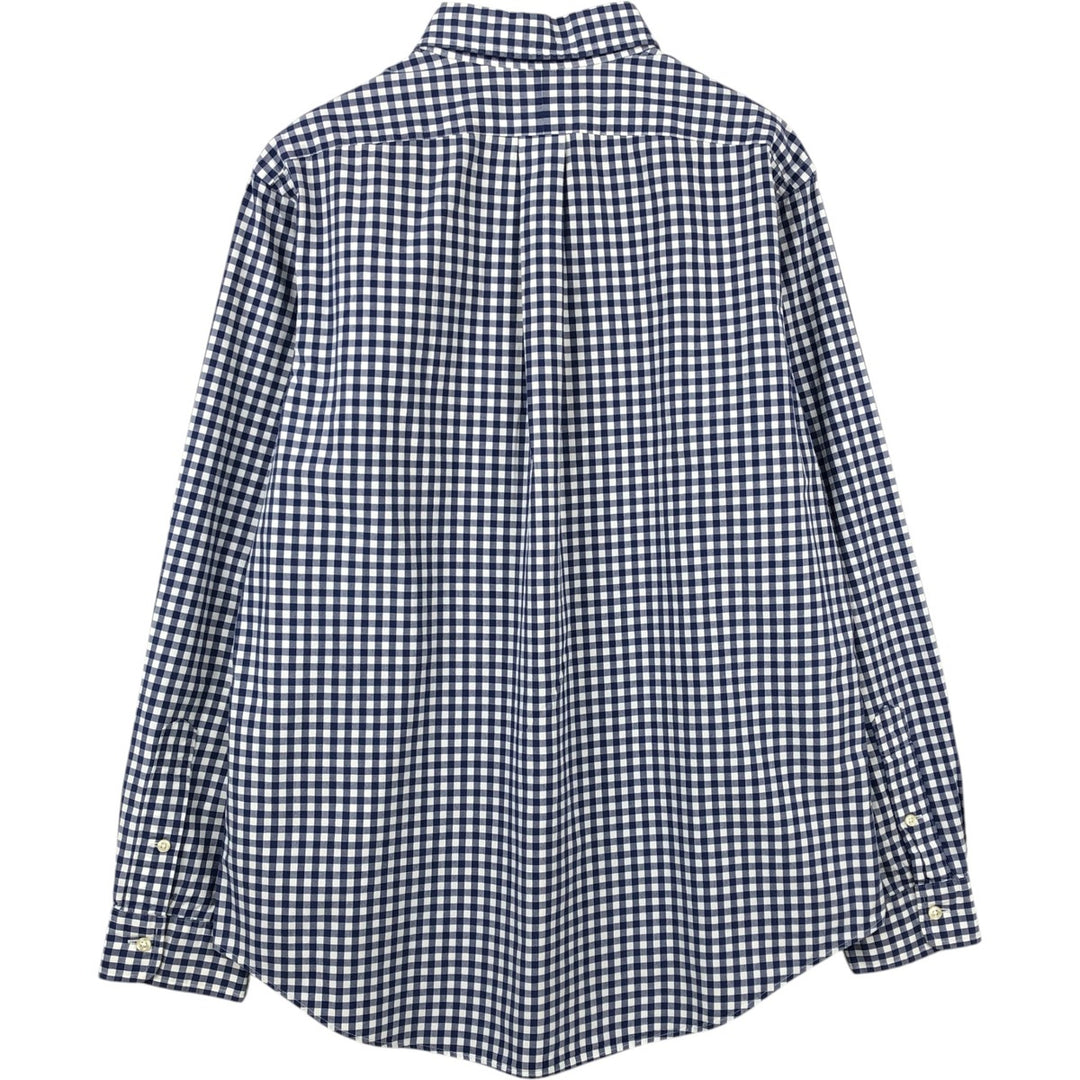 Ralph Lauren CUSTOM FIT Gingham Check Long Sleeve Button Down Check Shirt Men's L size cotton blue type Vintage Second Hand