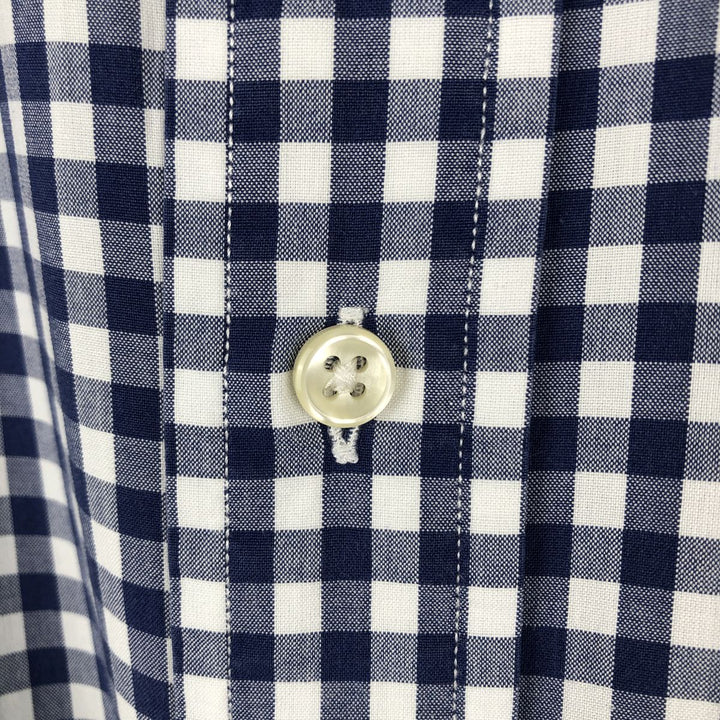 Ralph Lauren CUSTOM FIT Gingham Check Long Sleeve Button Down Check Shirt Men's L size cotton blue type Vintage Second Hand